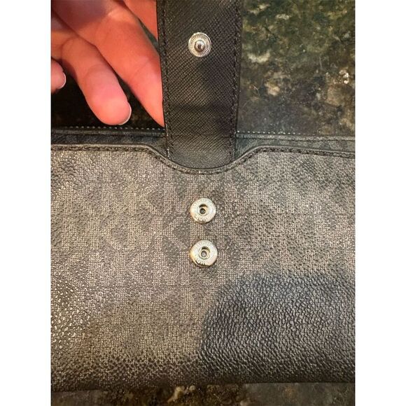 Michael Kors Women's Black Zip-Around Wallet with Logo Accents - Picture 5 of 10